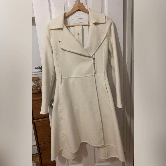 BCBGMaxAzria White Belted Coat - Picture 3 of 13